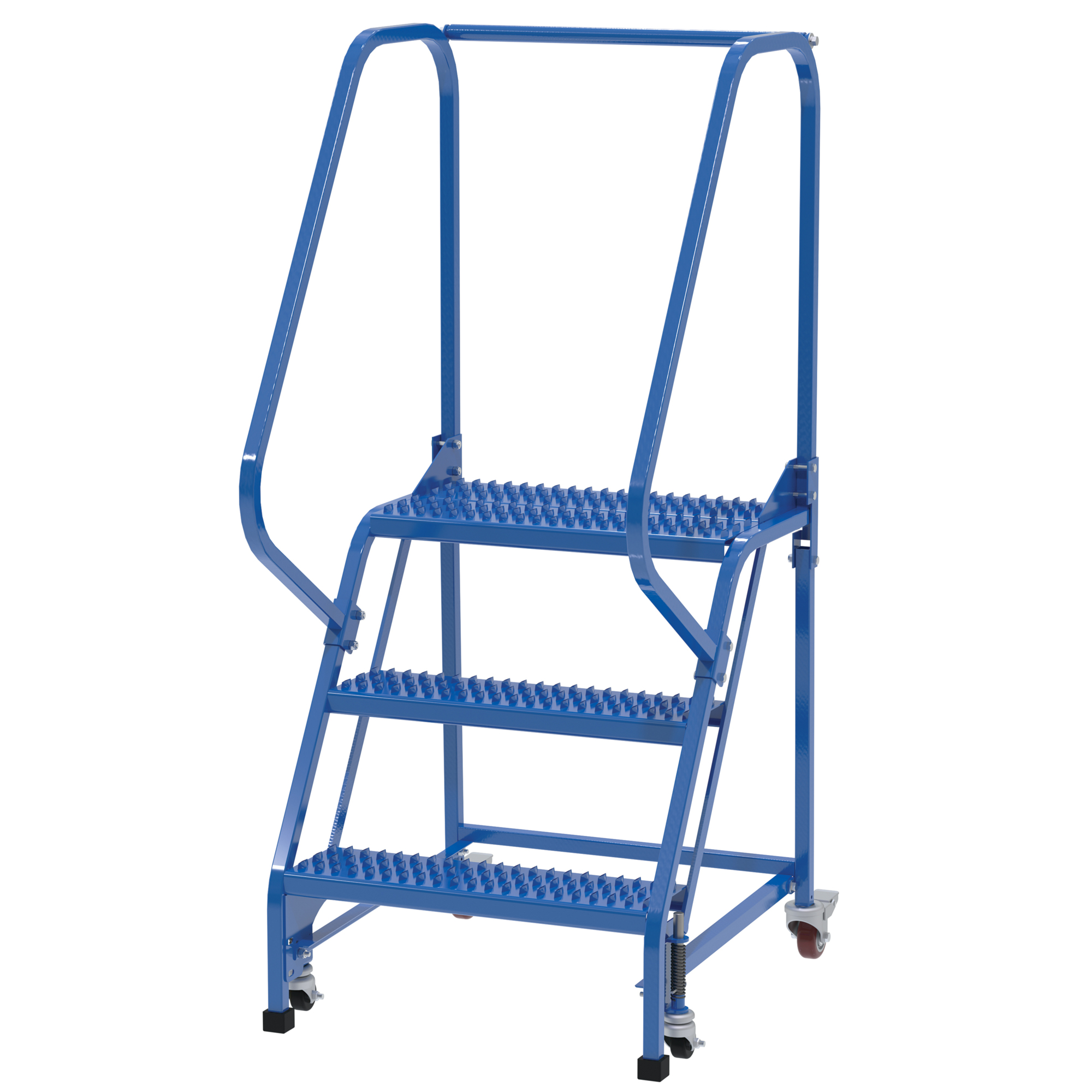 Vestil 3-Step Warehouse Ladder - 60in. Height, Steel, Grip Strut Steps, Powder-Coat Finish, Model# LAD-PW-26-3-G